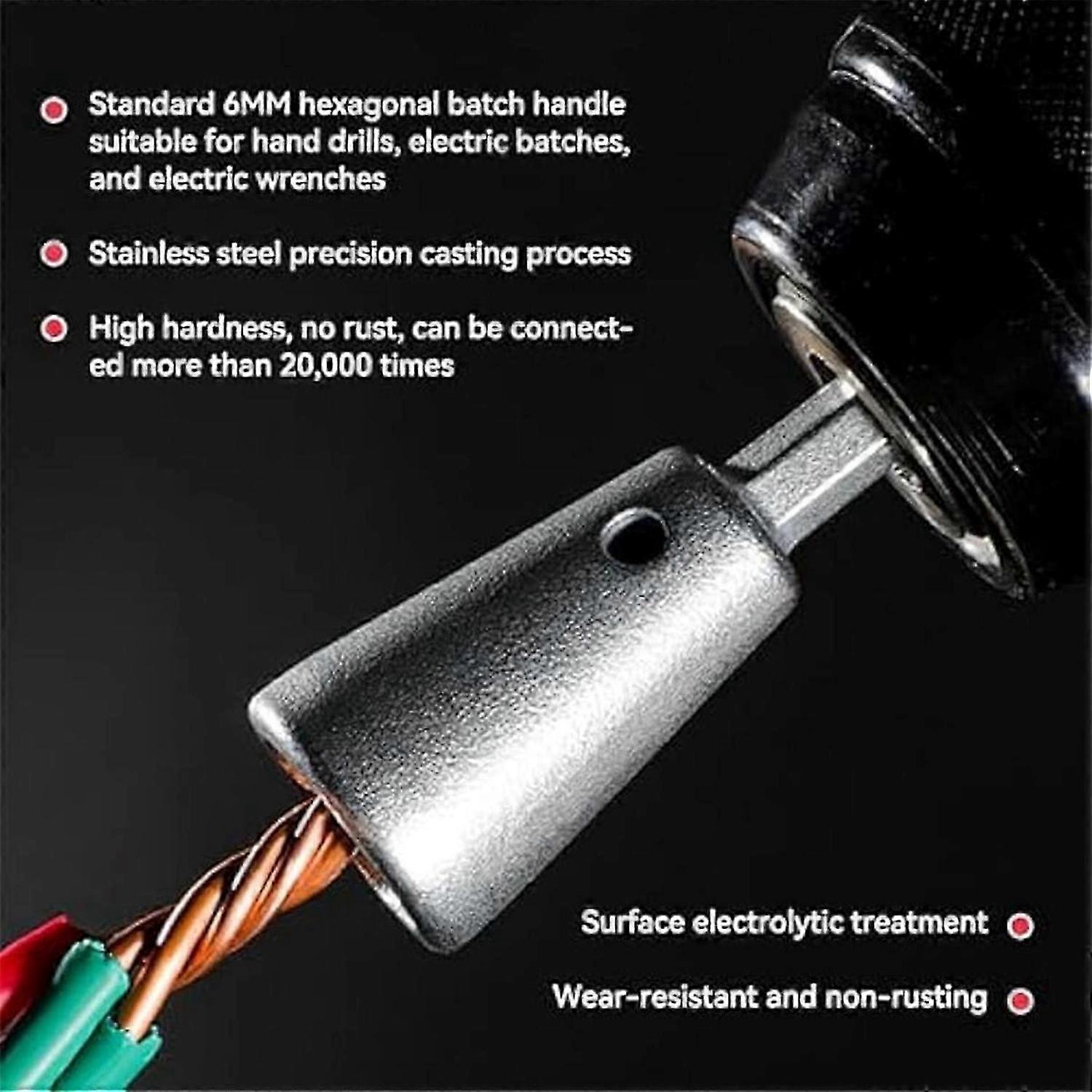 4PCS Wire Twisting Tool,3 Way/5 Way Wire Stripping Tool and Wire Cap