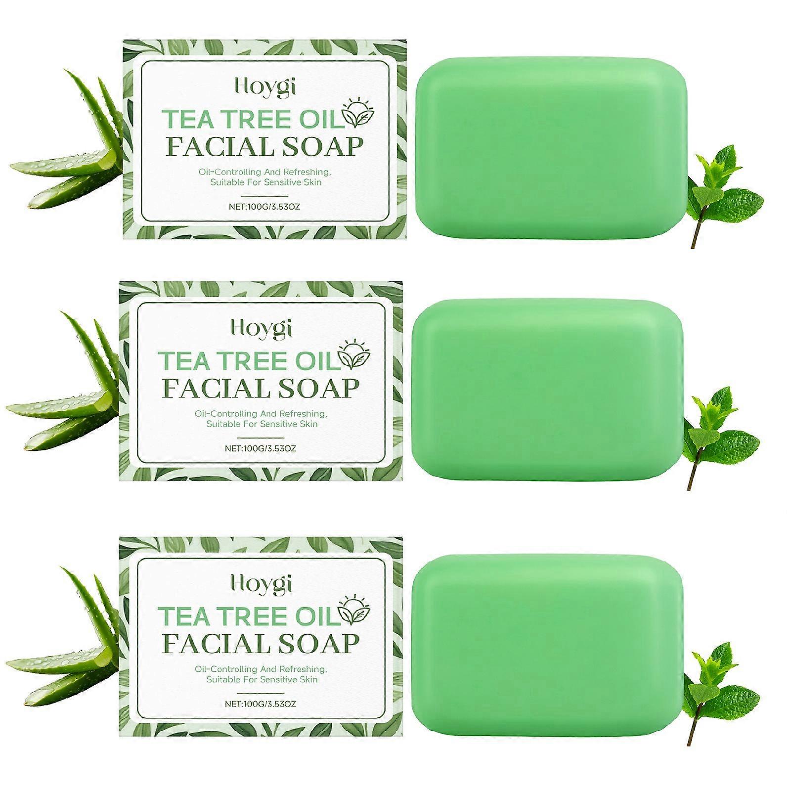 Tea Tree Oil Bar Soap, Tea Tree Oil Soap for Exfoliating, Gently Cleaning and Moisturizing for All Types Skin, Tea Tree Soap Bar for Face & Body Wash