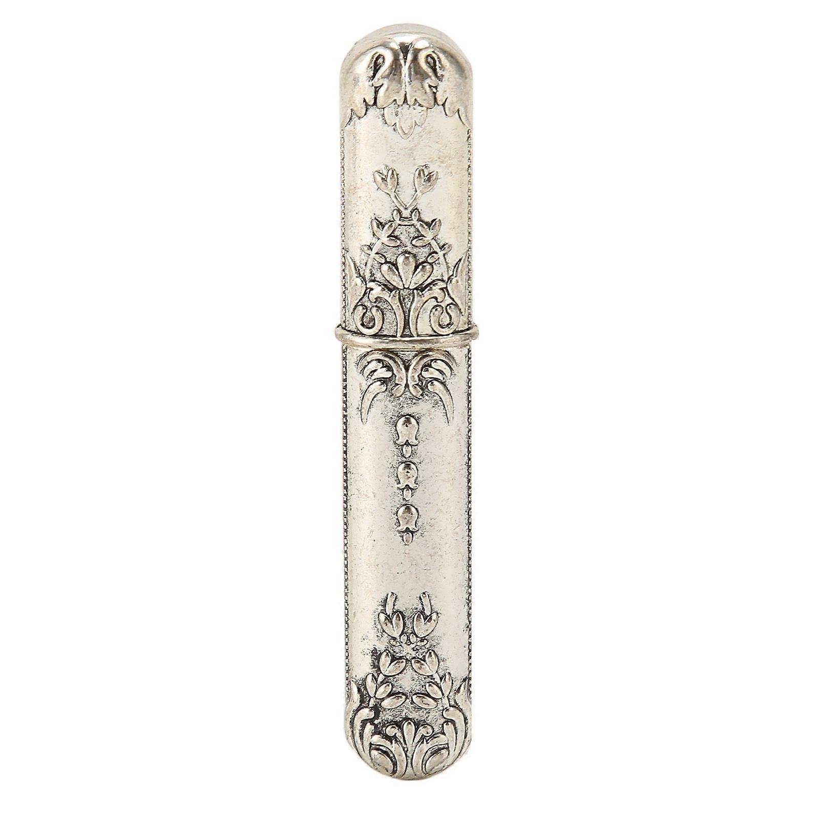 Sewing Needles Case Vintage Portable Metal Embroidery Needle Holder for Hand Sewing Needles Silver