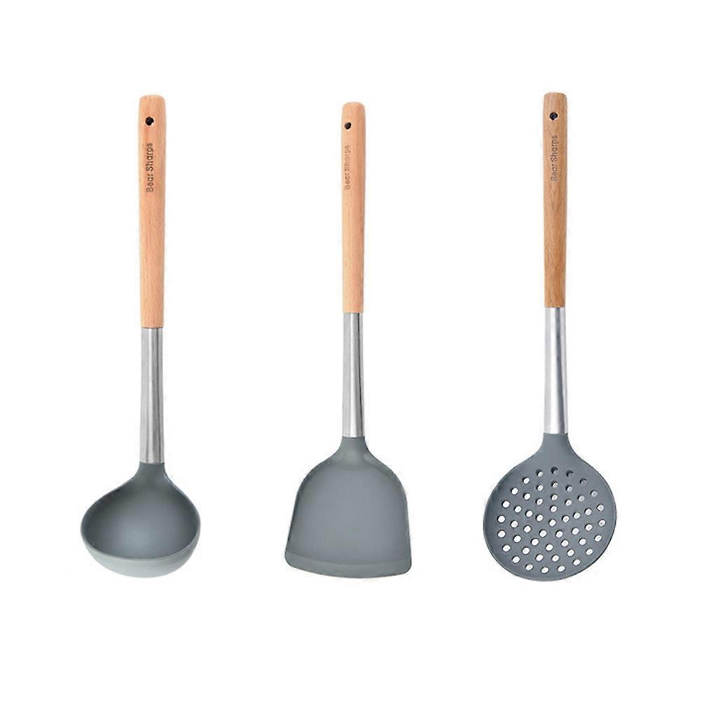 Grey Silicone Kitchen Utensils Home Cooking Tool Kitchen Gadget Set