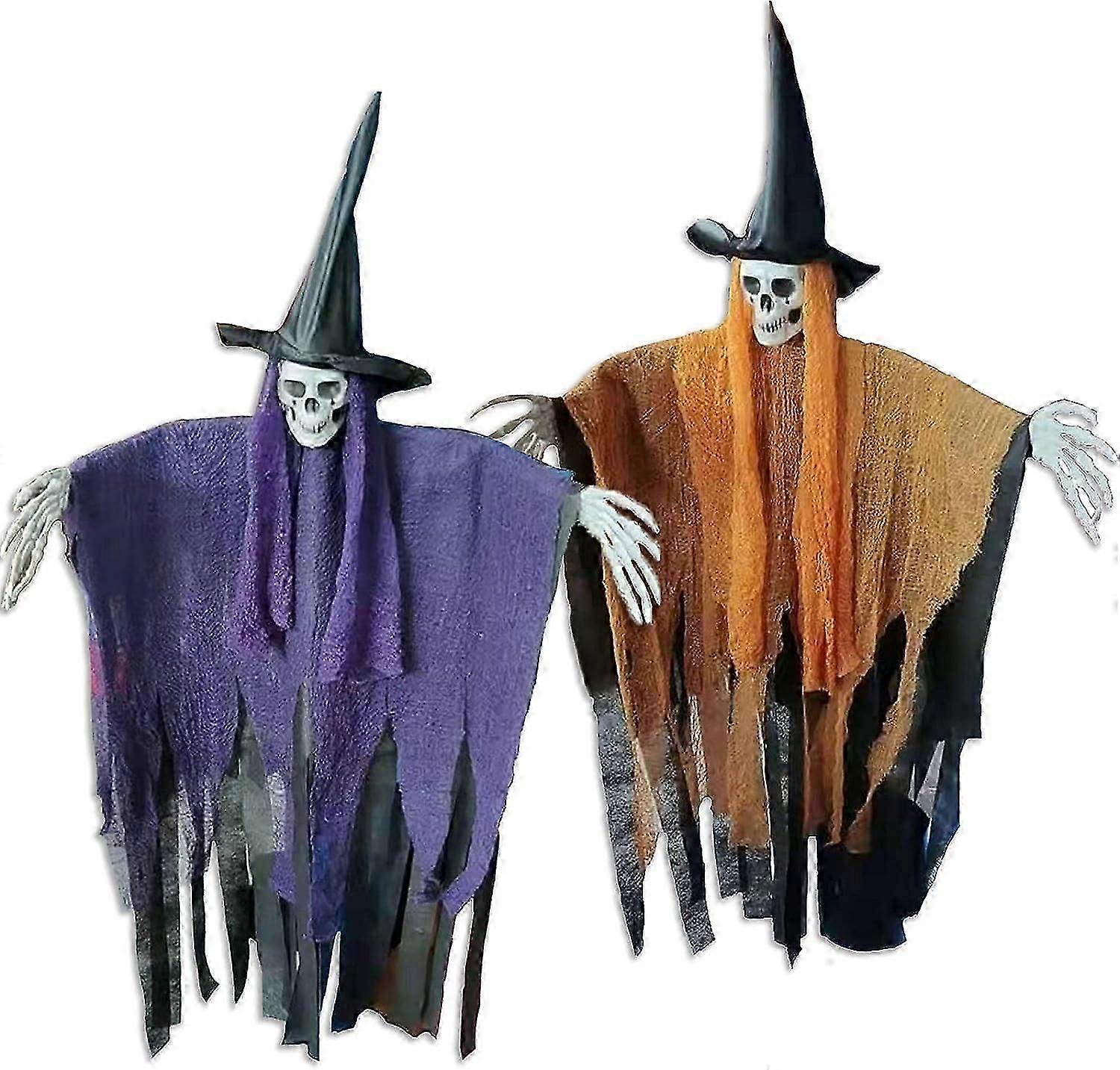 קישוטי רוח רפאים תלויים של ליל כל הקדושים - אביזרי אימה מעופפים מפחידים למסיבות ליל כל הקדושים