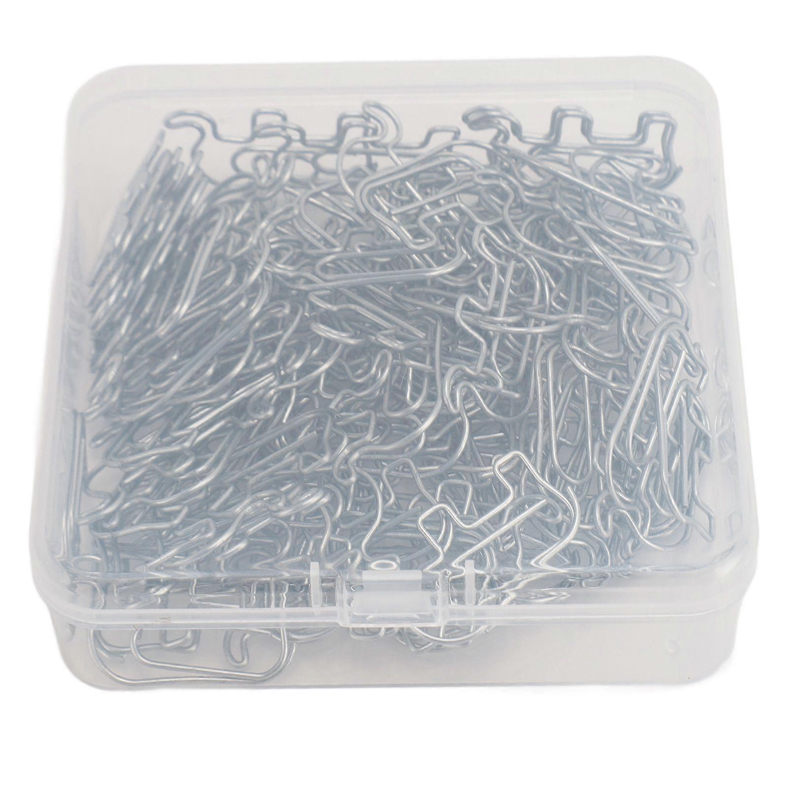 100pcs Paper Clip Cute Elephant Shaped Stainless Steel Paper Clip with Storage Box for Photo Bookmarks Silver