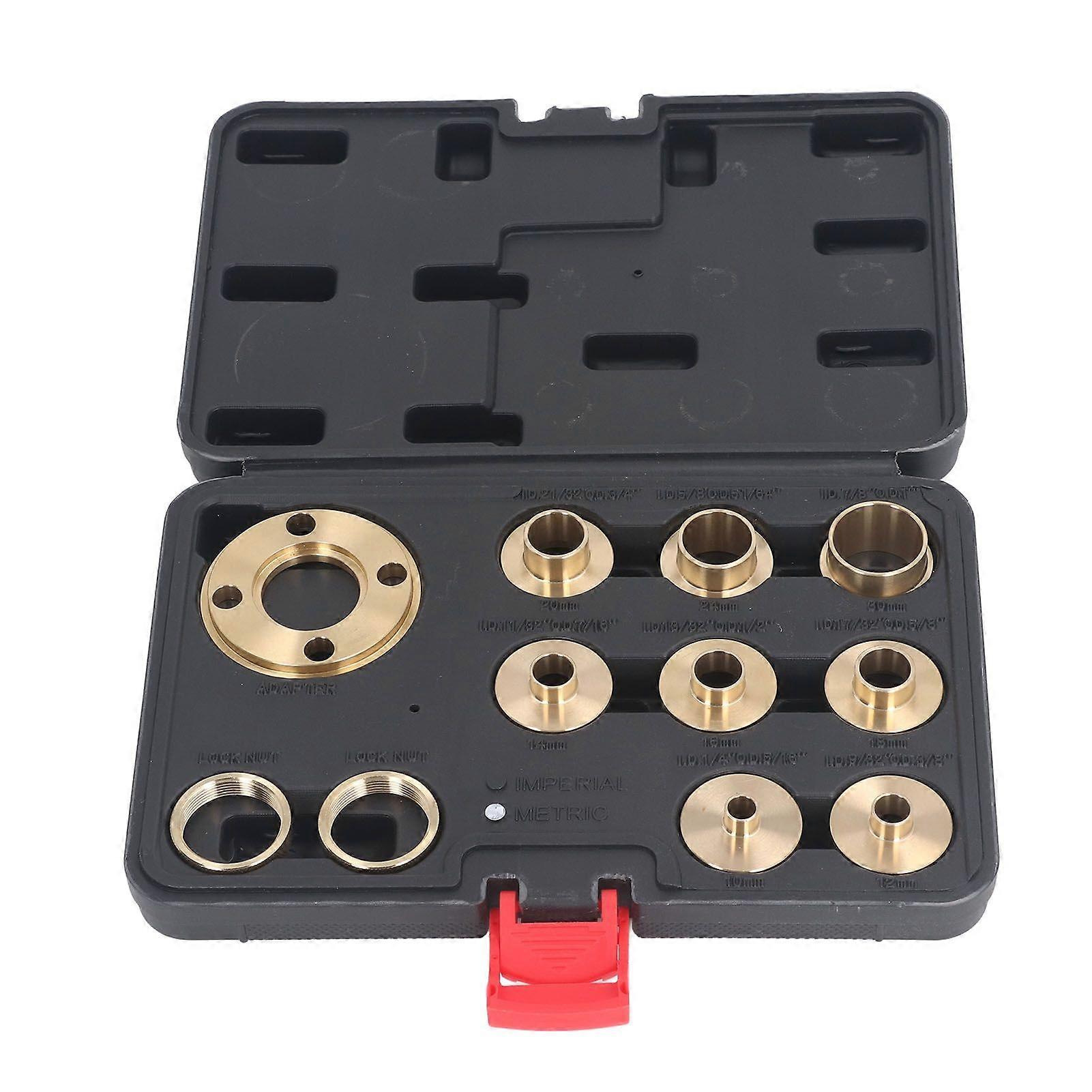 11Pcs Brass Router Template Guides Set Bushing Router Parts Accessories for Woodworking Trimming Machine Flip Plate