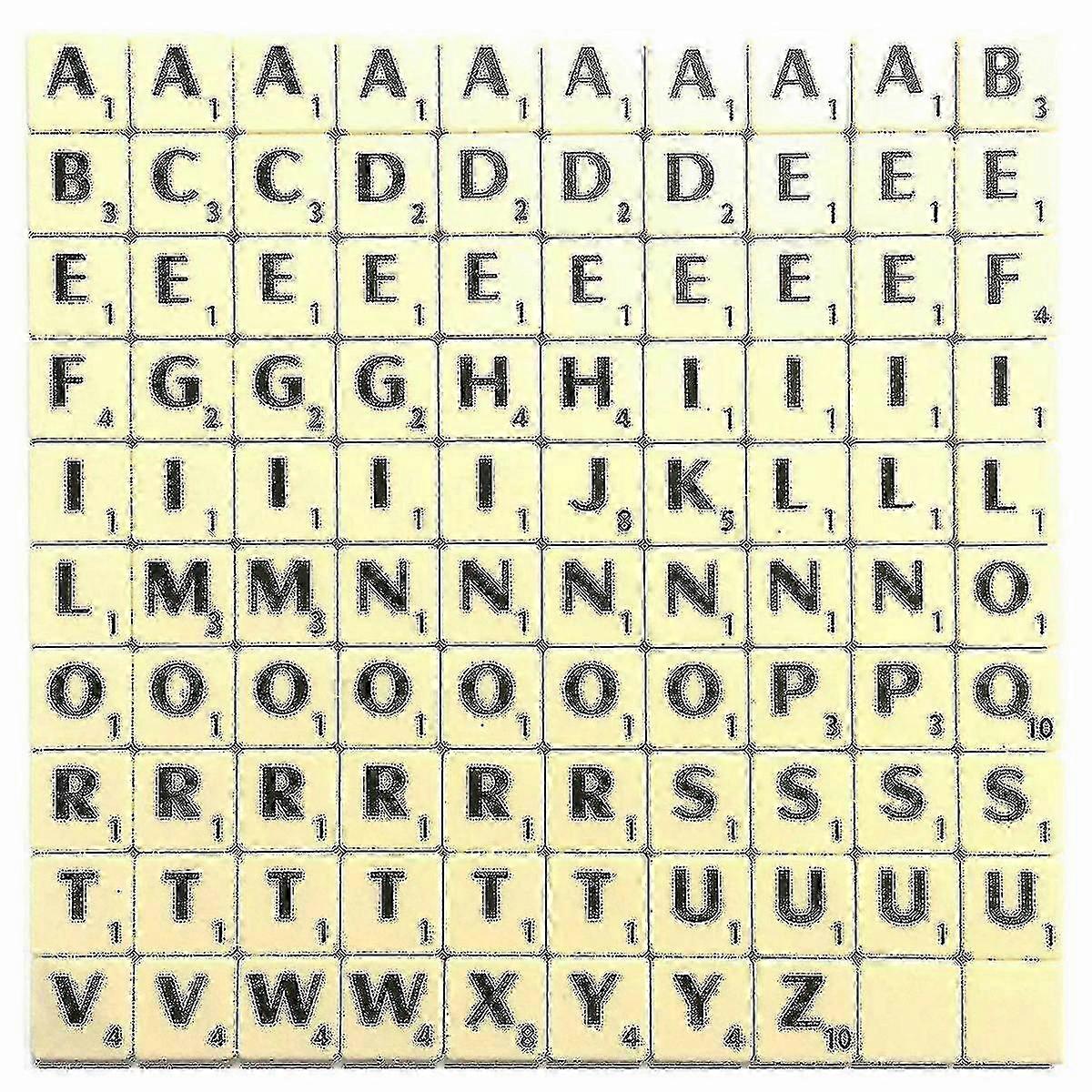 A-z Plastic Scrabble Tiles Alphabets Letters With Score Numbers - SS