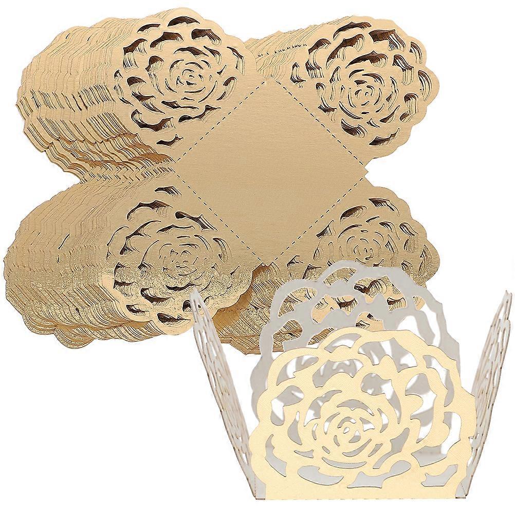 Chocolate Paper Wrappers Hollow-Out Chocolate Packaging Tray for Storage 50Pcs