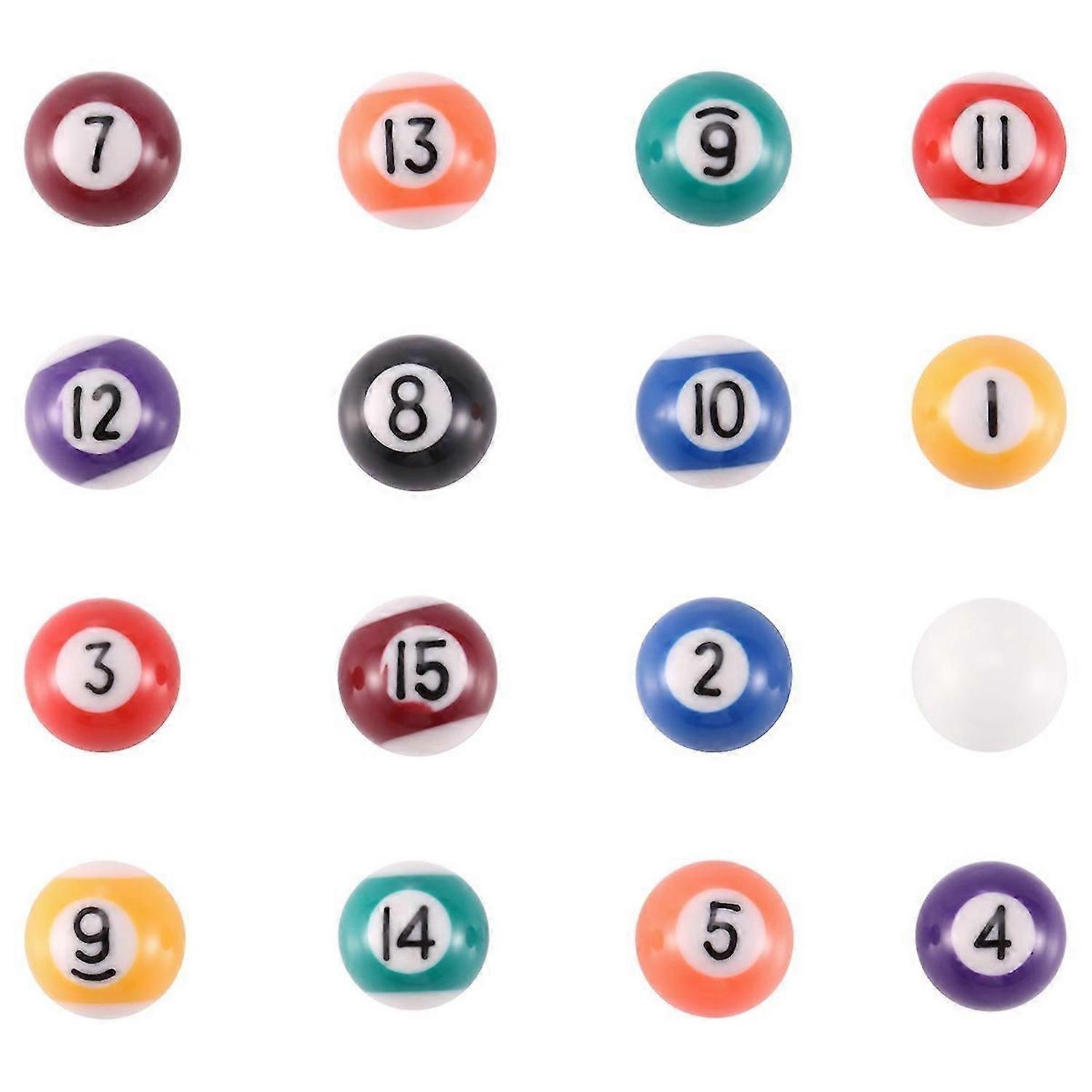 Professional 25mm Children Billiards Table Balls Set Resin Small Pool Cue Balls Full Set 16 Pcs Mini