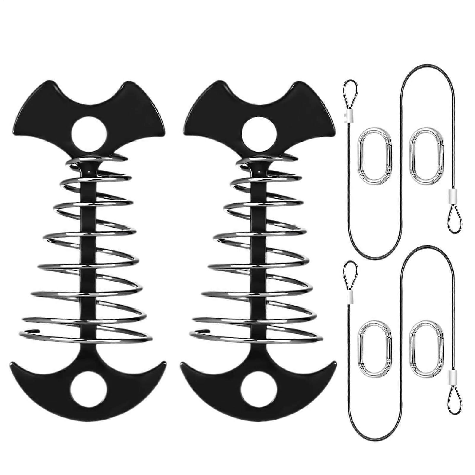Deck Furniture Pegs | Rust-Resistant Fishbone Deck Pegs with Ropes for Tables, Docks, Patio Chairs, and Camping Tents