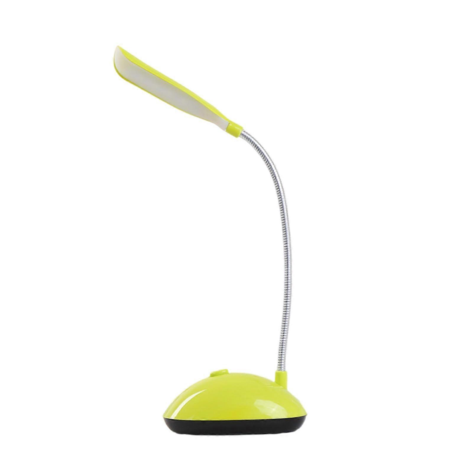 Battery Powered Minis LED Desk Lamp Eye Caring Flexible Gooseneck Compact Reading Lamp Green for Bedroom Dormitory