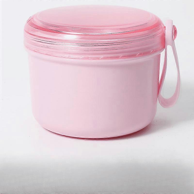 Denture Case Leak Proof Bath Cup Travel Container Soaking Full Partial Retainers Cleaning Kit Holder Box with Brush Pink