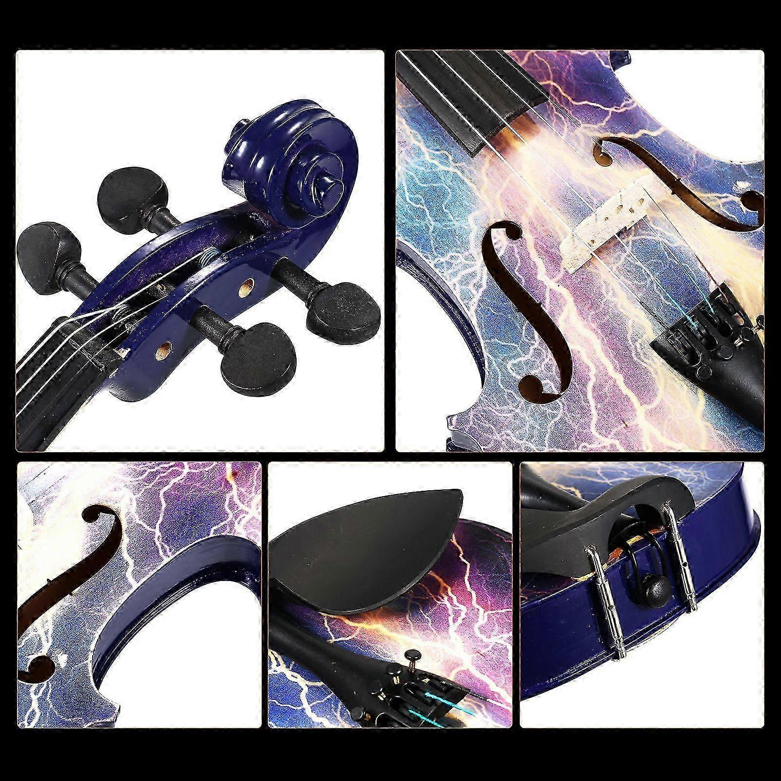 suitable for kids students beginners full size 4/4 acoustic violin spruce top maple back scroll fingerboard with carry case bow rosin