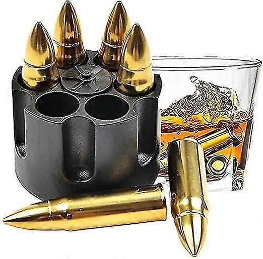 Gifts Whiskey Stone Reusable Ice Cubes 6PCS Stainless Steel Reusable Ice Cube Mold with Base, Ice Cubes, Whiskey Ice Cubes Whiskey Freezer Ice Cube Mo