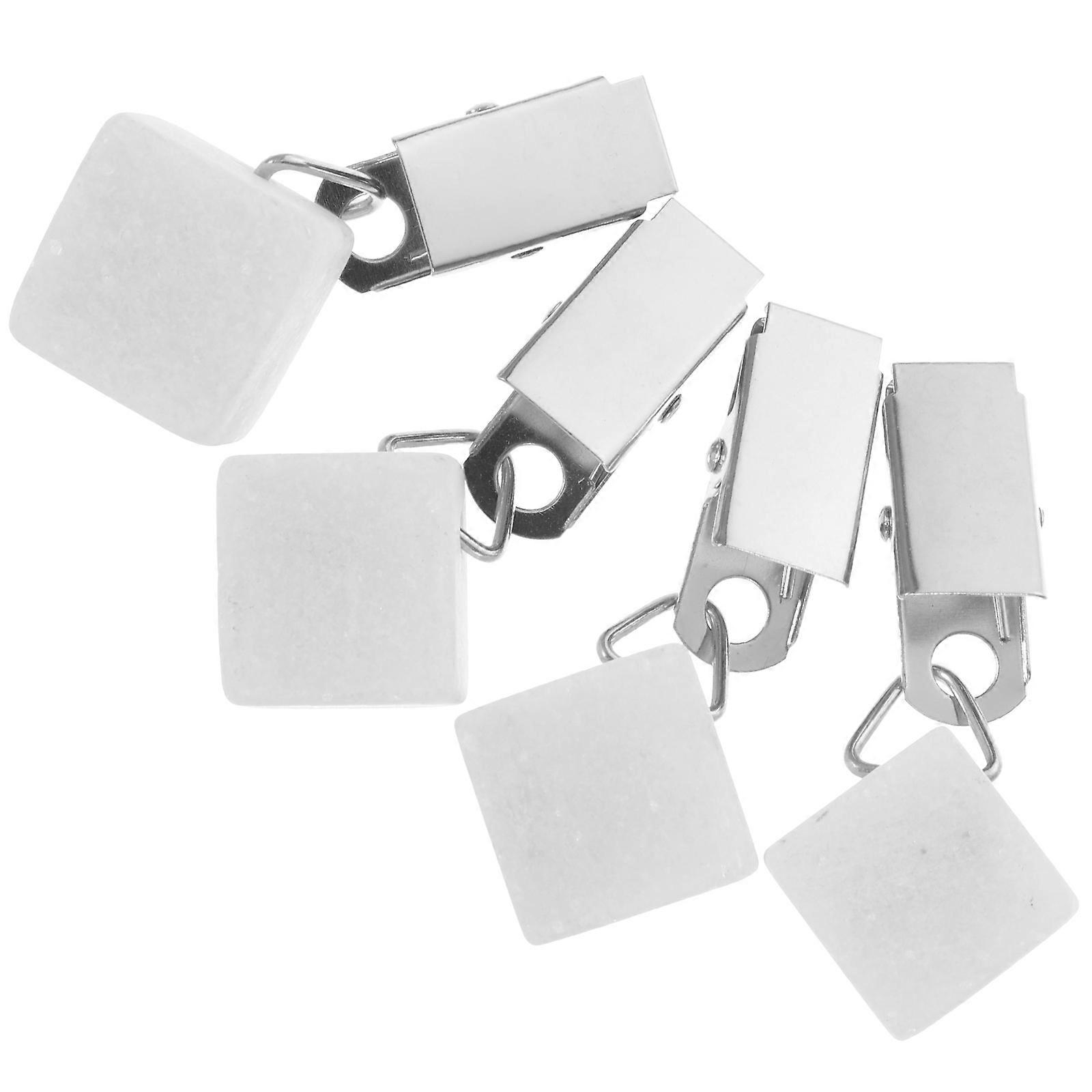 Stone Tablecloth Weights with Metal Clip for Outdoor Use 20Pcs White