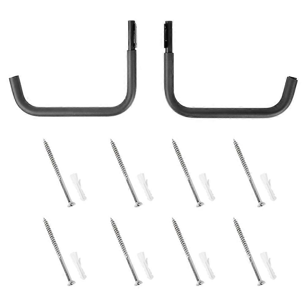 Wall Mounted Kayak Hangers Black Aluminum Alloy for 2Sets Storage