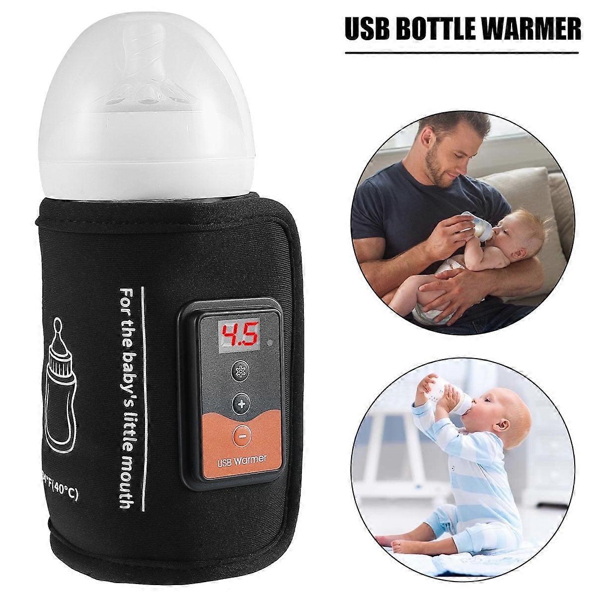 Portable Baby Bottle Warmer for Breastmilk & Formula, Wireless with Digital Temp Control – Compatible with Tcwhniev