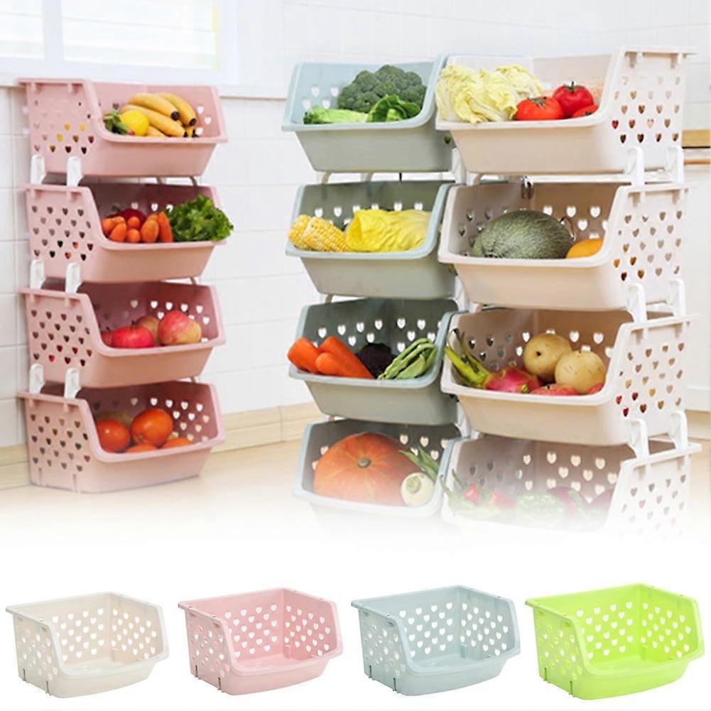Sunjoy Tech Storage Baskets Plastic Stackable Rectangular Storage Basket, Durable