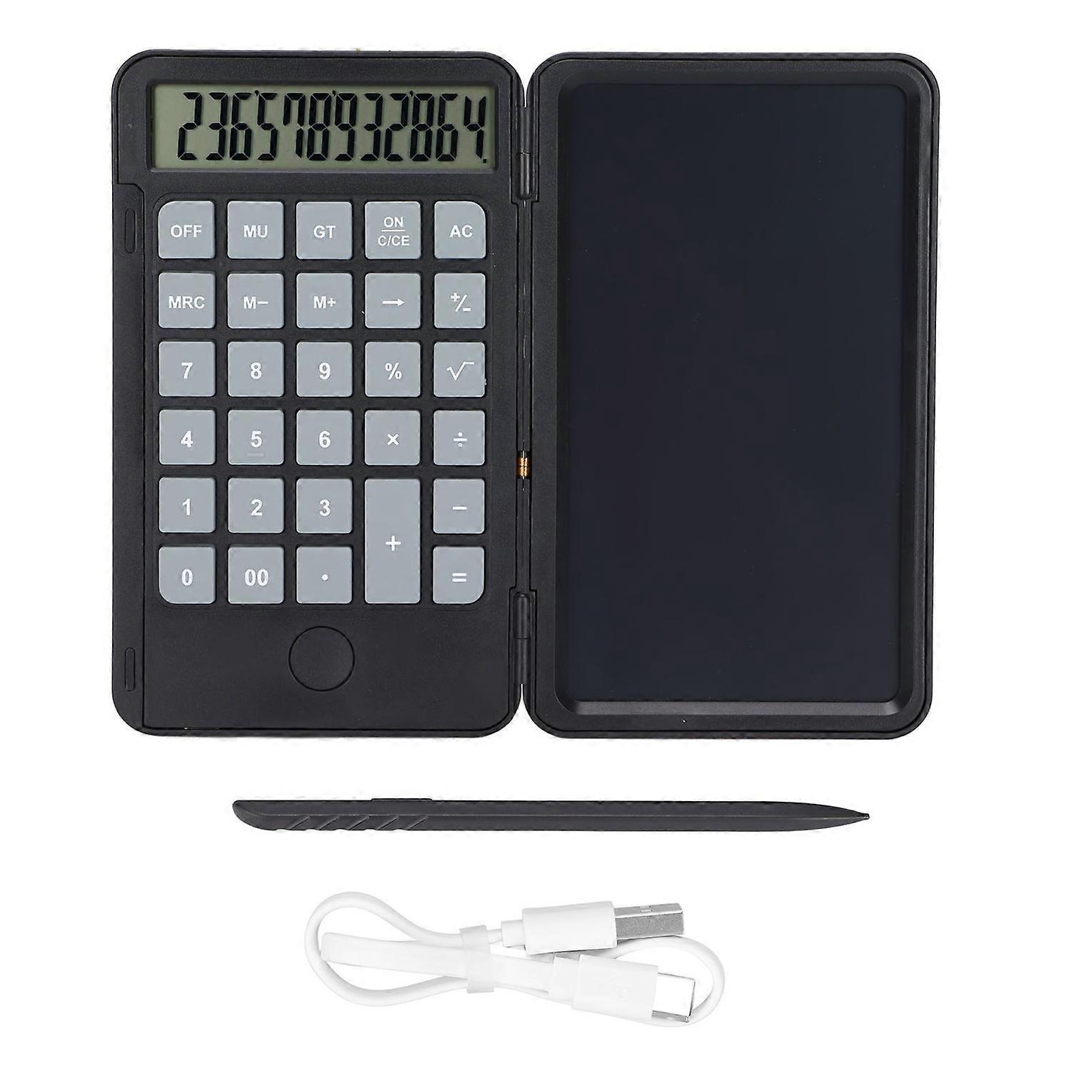 Feature:
1. [Practical] Combines a desk calculator and a writing pad, this calculator writing tablet
