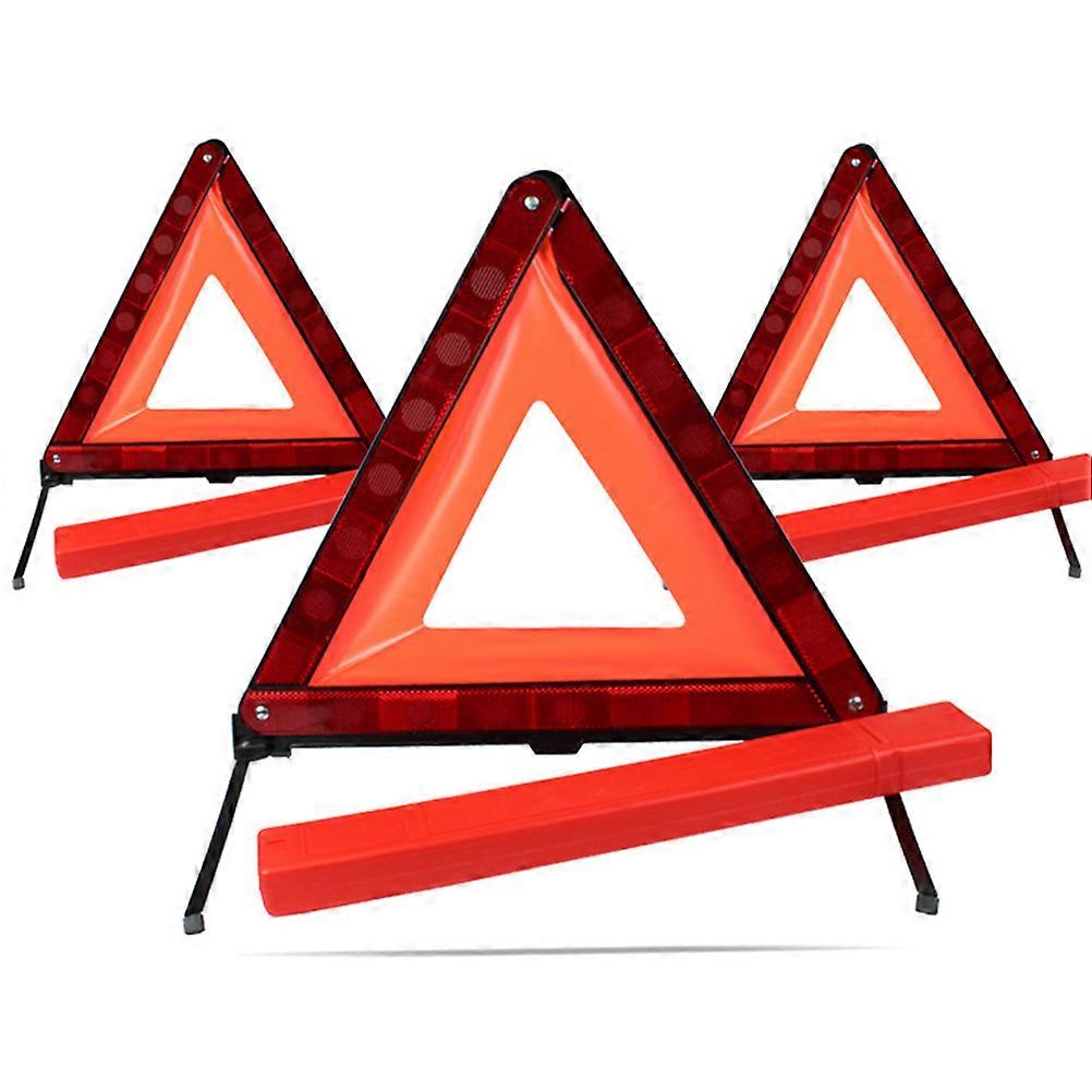 Triangle Warning Sign Road Safety Warning Sign for Traffic Use 2Pcs Red