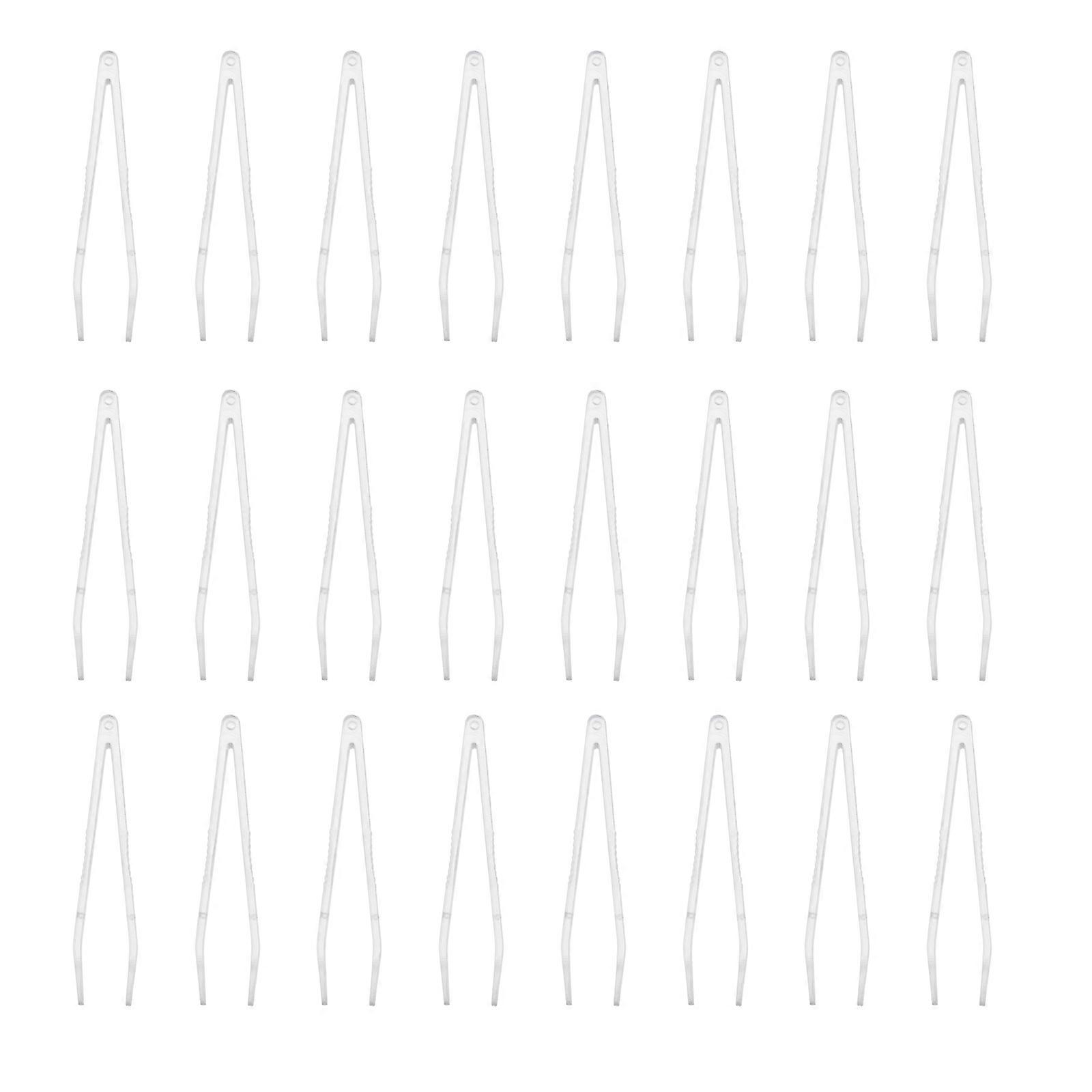 Plastic Eyelash Extension Tweezers for Makeup Application 50Pcs Transparent Set