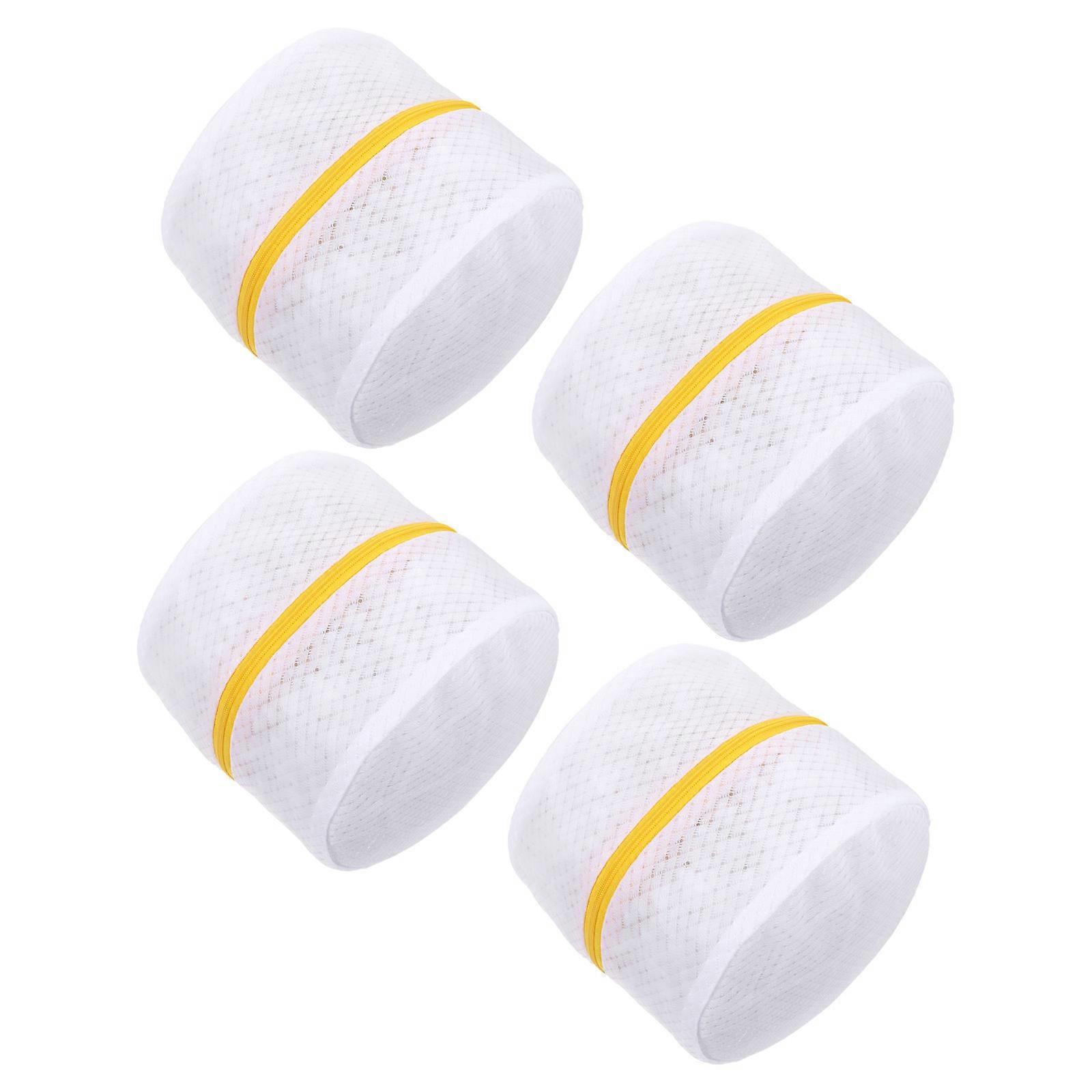Lot de 4 filets à linge réutilisables, protection machine, 17 x 16 cm, blanc