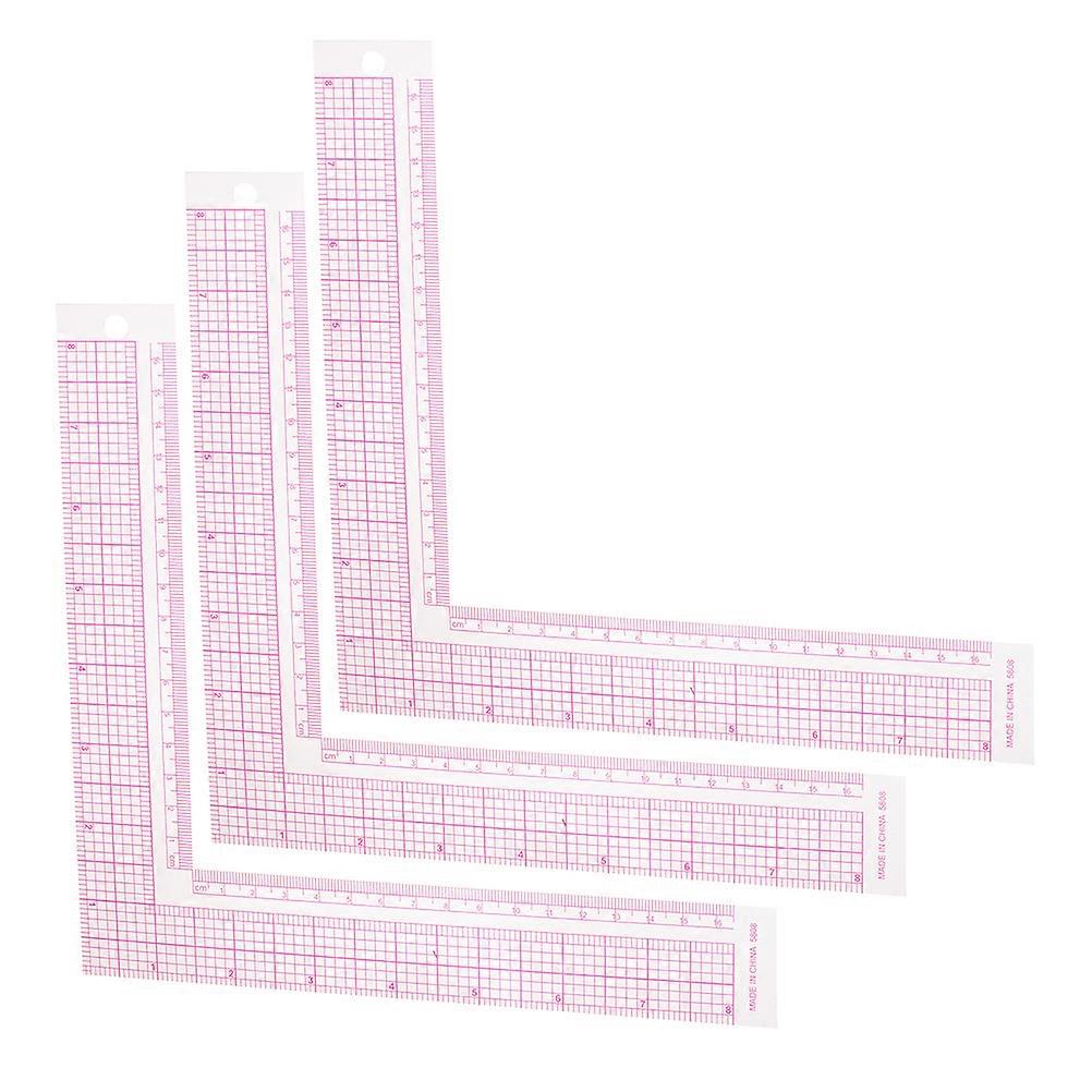 12Pcs L Shaped Tailor Ruler for Sewing and Pattern Making Pink