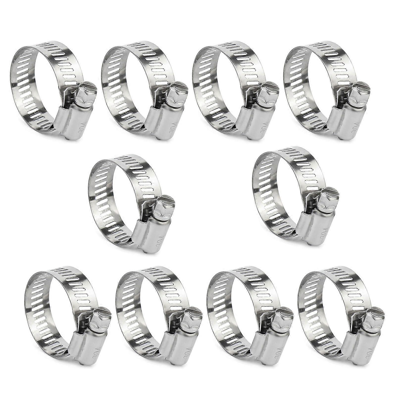 Worm Gear Hose Clamps 10 Pack 304 Stainless Steel Adjustable 4670mm Pipe Clamps For Automotive, Washing Machine, Mechanical
