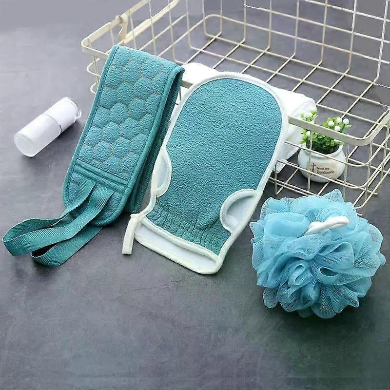 Exfoliating Body Scrubber Set Includes Back Scrubber Bath Glove And Shower Bath Sponge Loofah Deep Clean And Vitalize