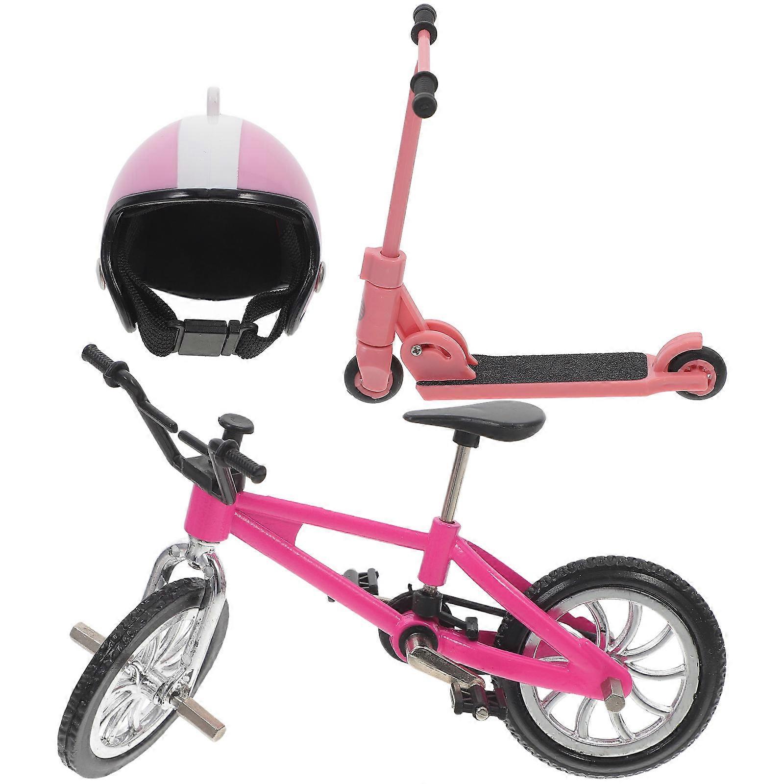 Mini Scooter Model for Decoration 2Sets Mini House Desktop Adornment