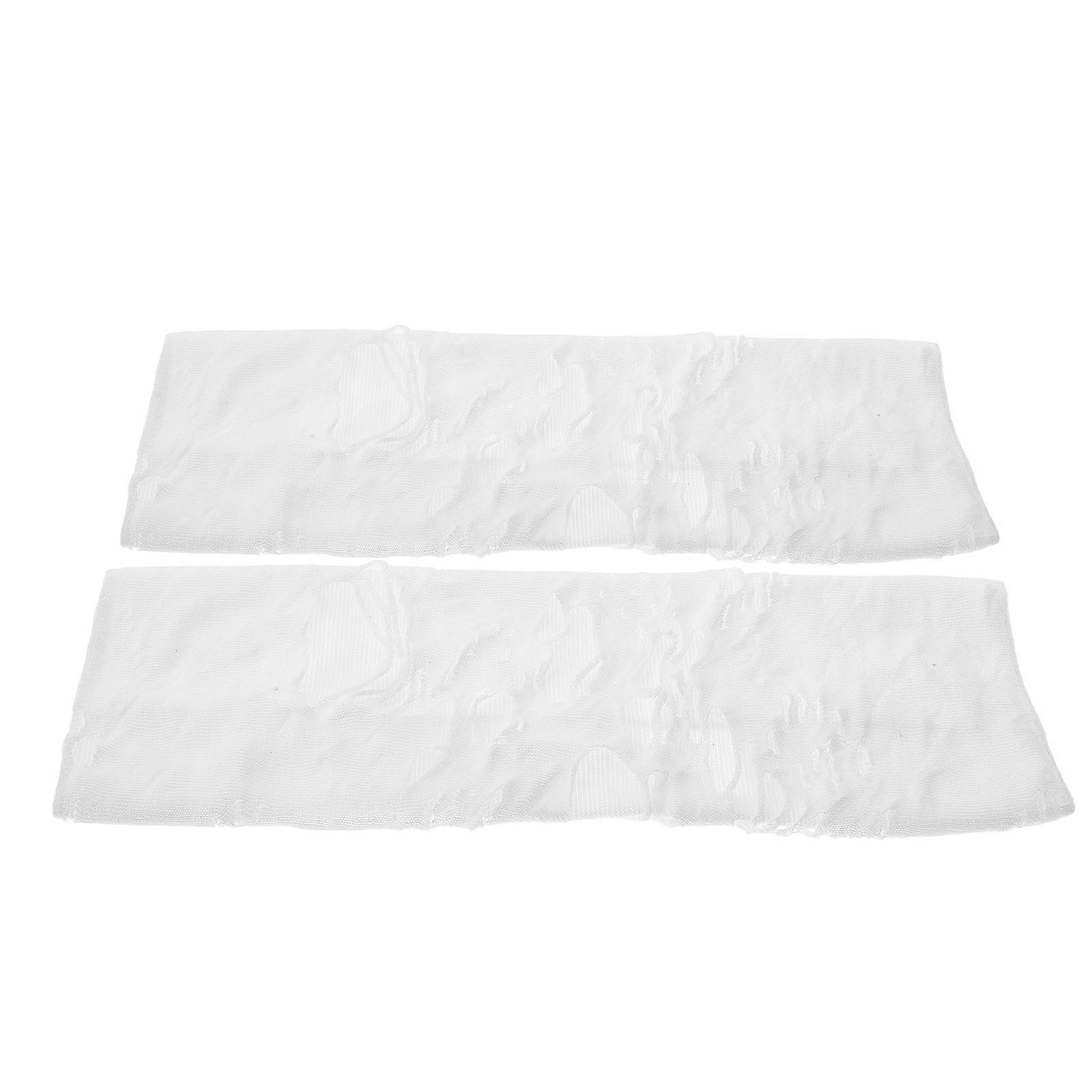 Ripped Fingerless Punk Gloves for Performances White Polyester