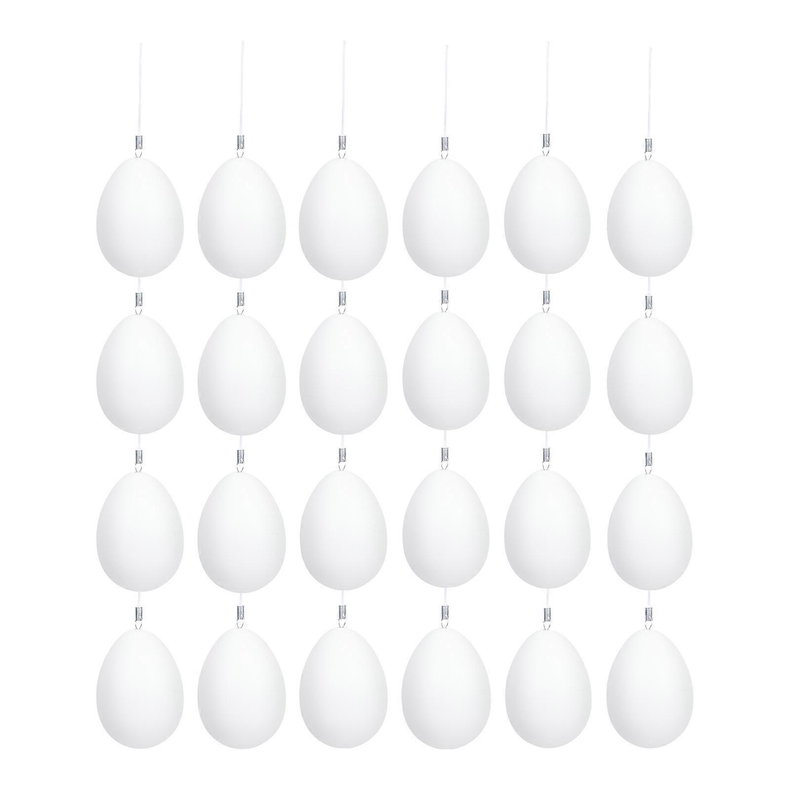 White Easter Accessories Hanging Decor with 72Pcs DIY Egg Pendants