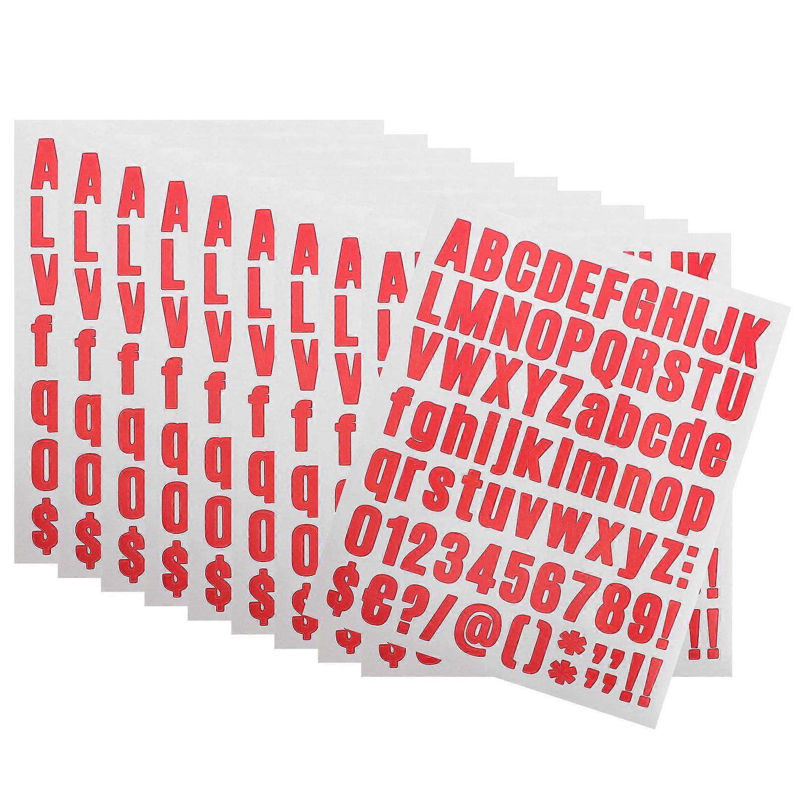 Rectangular Red Letter Number Stickers For Indexing Windows DIY Decoration 30 Pcs Crafted Quality Assured Application