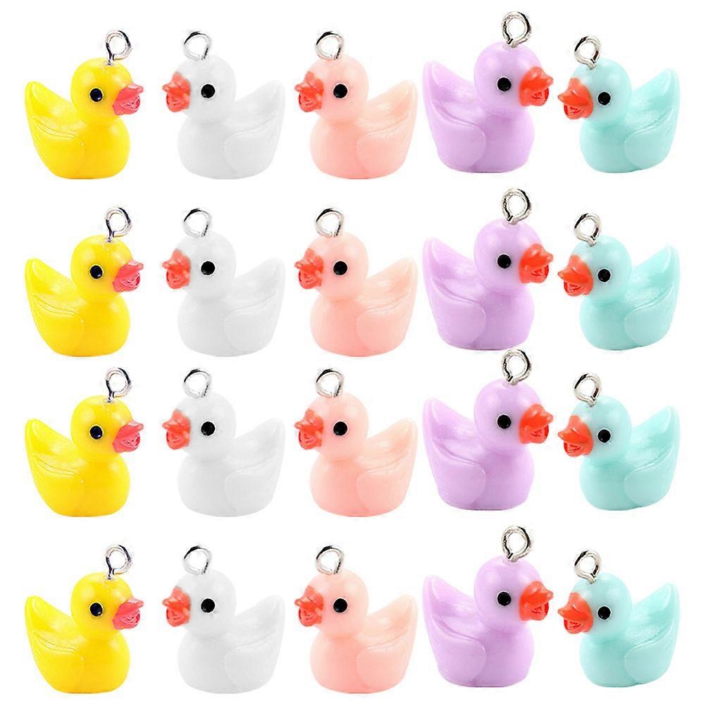 Charms Small Duck Resin Charms for Jewelry Making 120Pcs Assorted Color