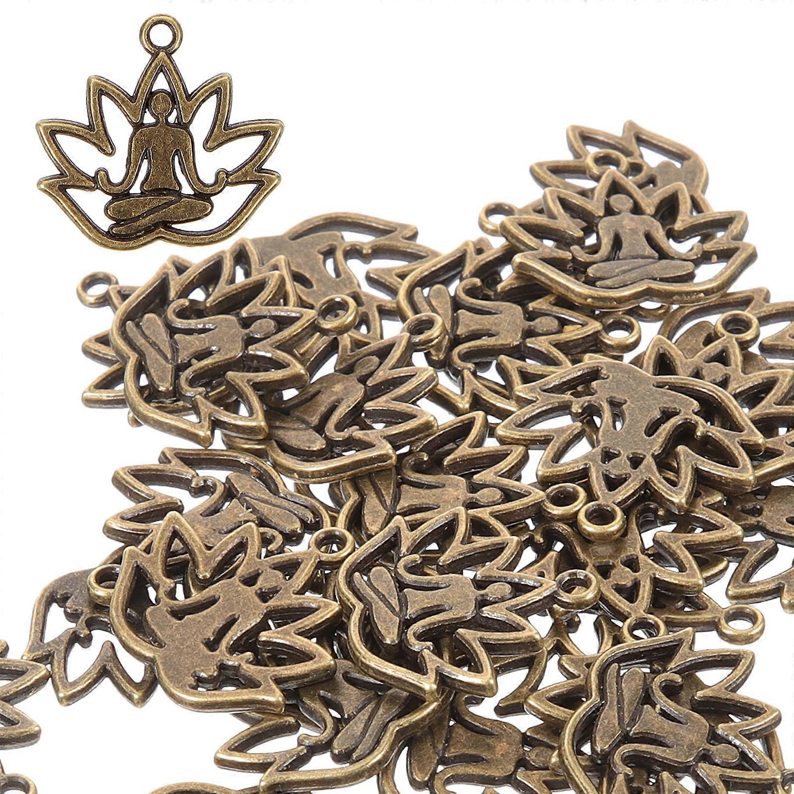 Golden Buddha Lotus Hanging Pendant for Decoration 100Pcs Alloy Pendant