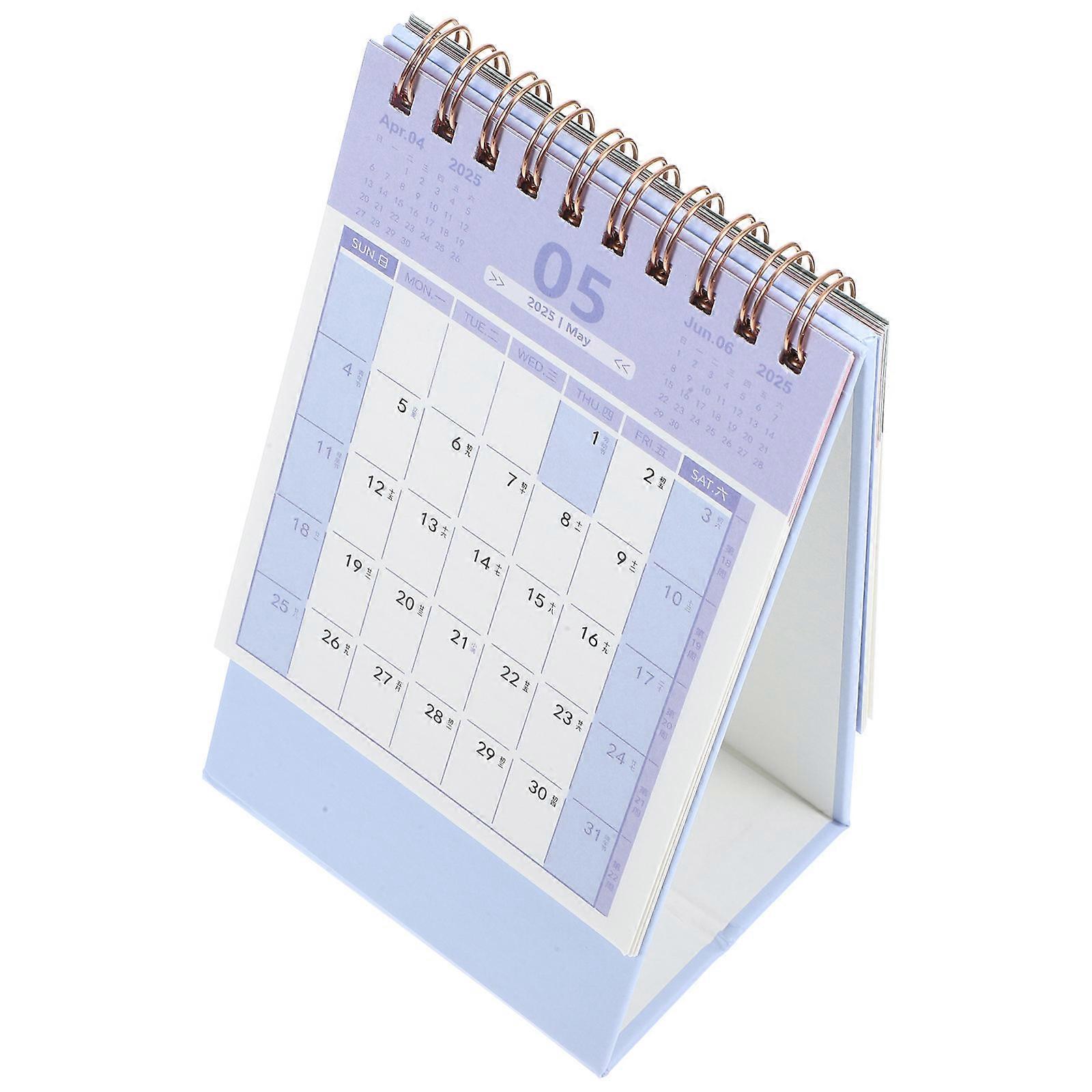Daily Use Desktop Calendar Academic Desk Calendar 3Pcs Purple Paper