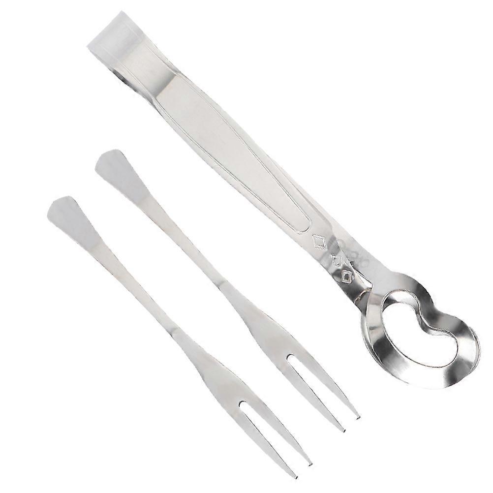Escargot Snails Stainless Steel Tong and Fork Set for Kitchen Use 4Sets