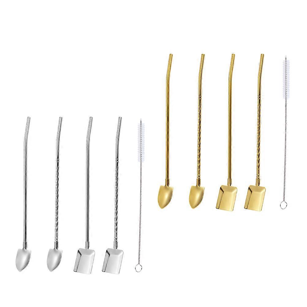 Stainless Steel Spoon for Home Kitchen Gadgets 4Sets Assorted Color