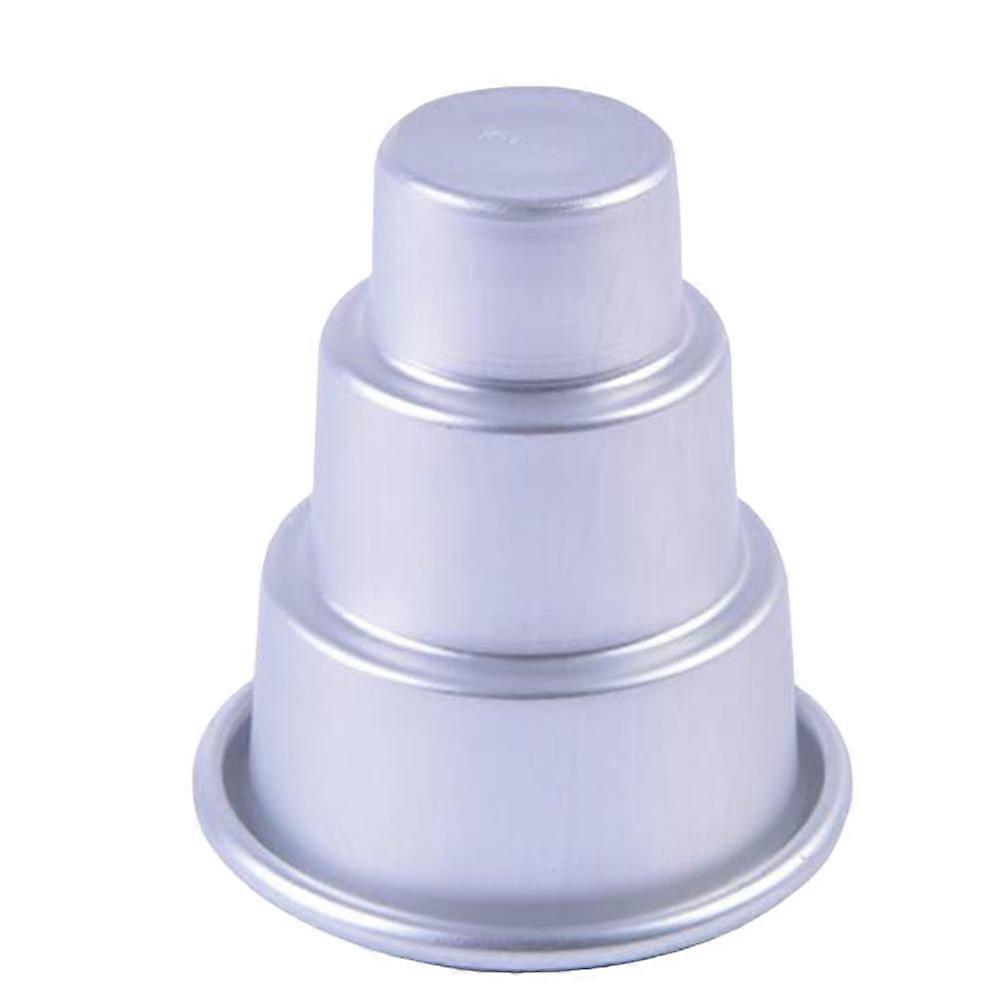 3 Tier Cake Pan for Baking 9Pcs Silver Decorative Round Cake Molds
