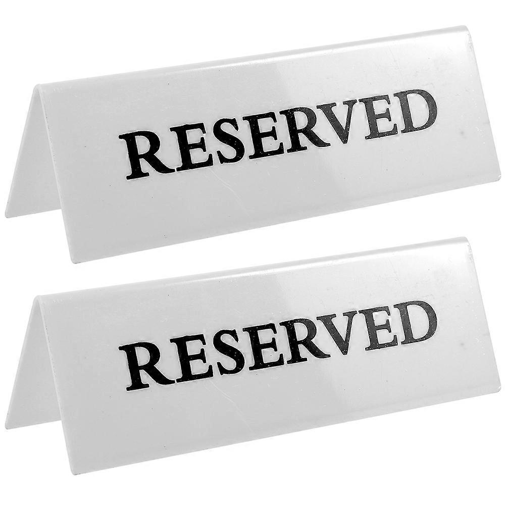 Acrylic Table Sign 2Pcs White V Shaped Table Reserved Reusability for Decoration