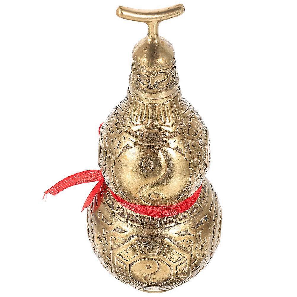 Copper Gourd Figurine for Decoration Use 2Pcs Delicate Golden Model