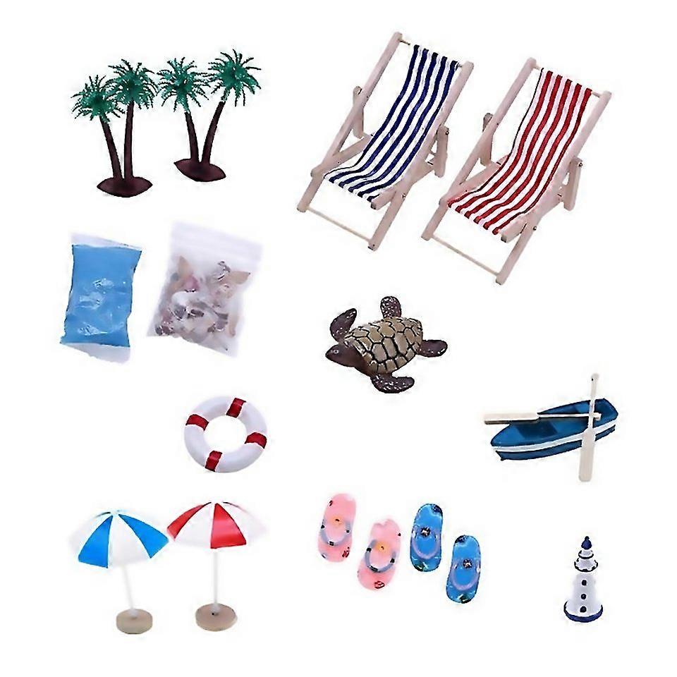 For A Style Mini Beach Set Miniature Model Ornament Summer Ocean Simulation Scene Photo Decoration P