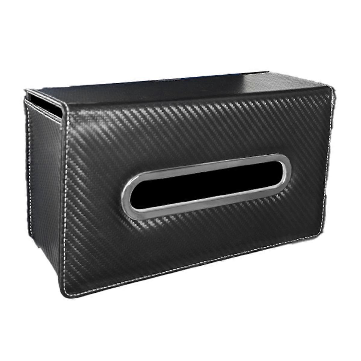 Car Tissue Box Leather Hanging Bag Seat Back Armrest Storage Box B