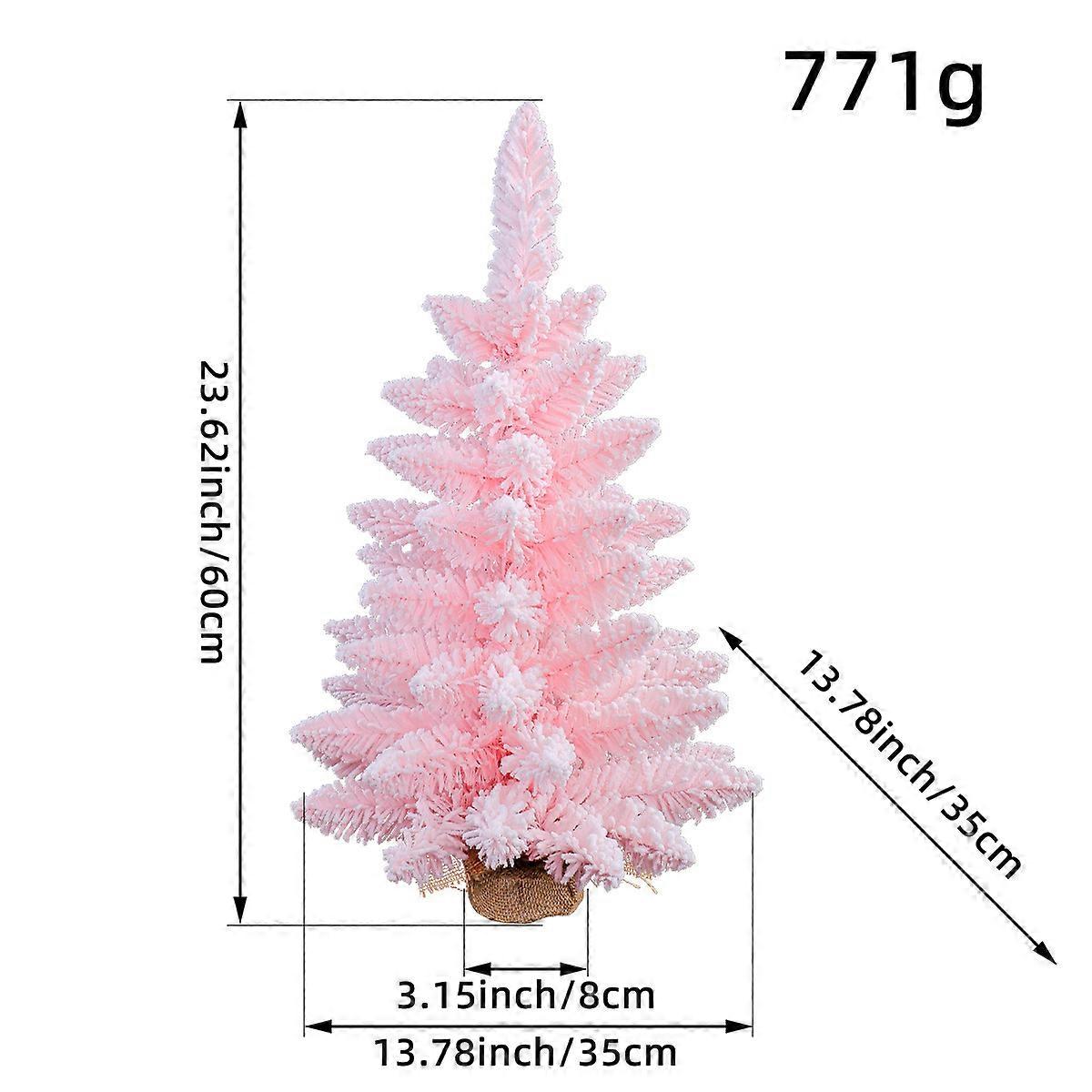 New arrival pink Christmas tree creative flocking falling snow simulation tree Christmas shopping mall window decoration ornaments 60CM cherry tree