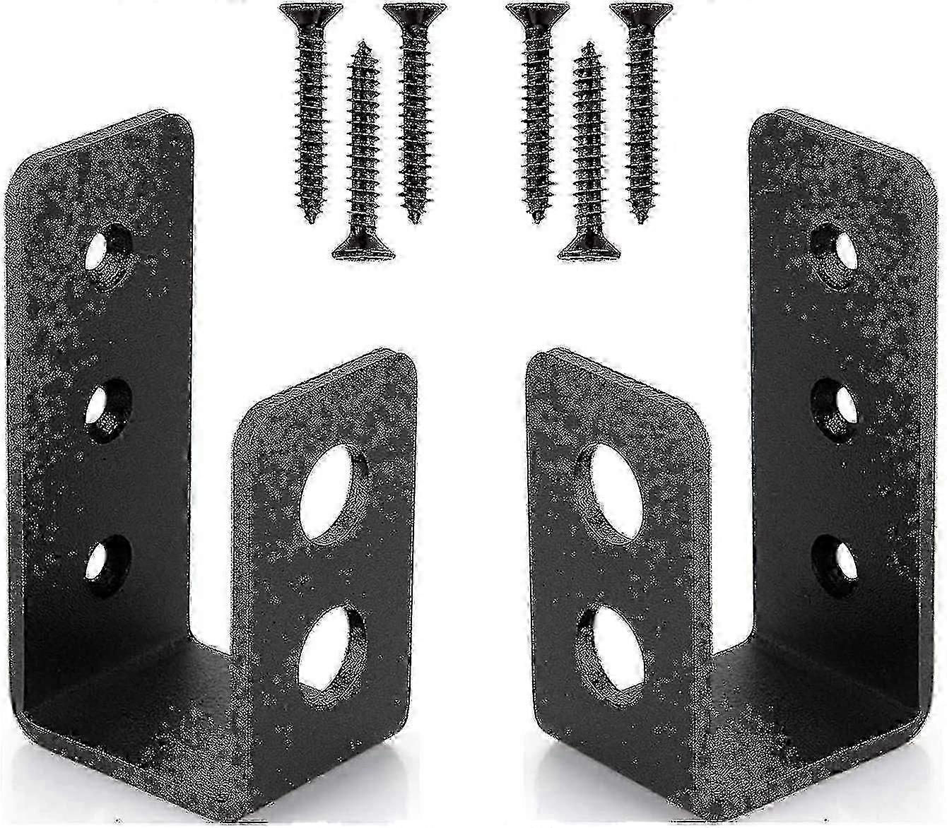 2 Pack 2x4 Door Heavy Duty U-shape Steel Security Bar Brackets