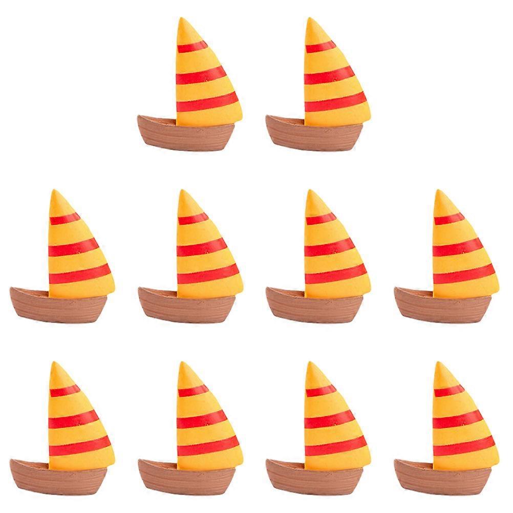 30Pcs Miniature Sailboat Decorative Figures for Home PVC Multicolor Set