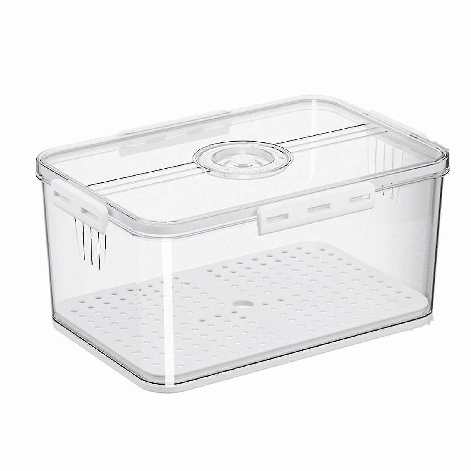 Stackable Storage Container with Drain Plate for Eggs, Fruits, and Food Organization