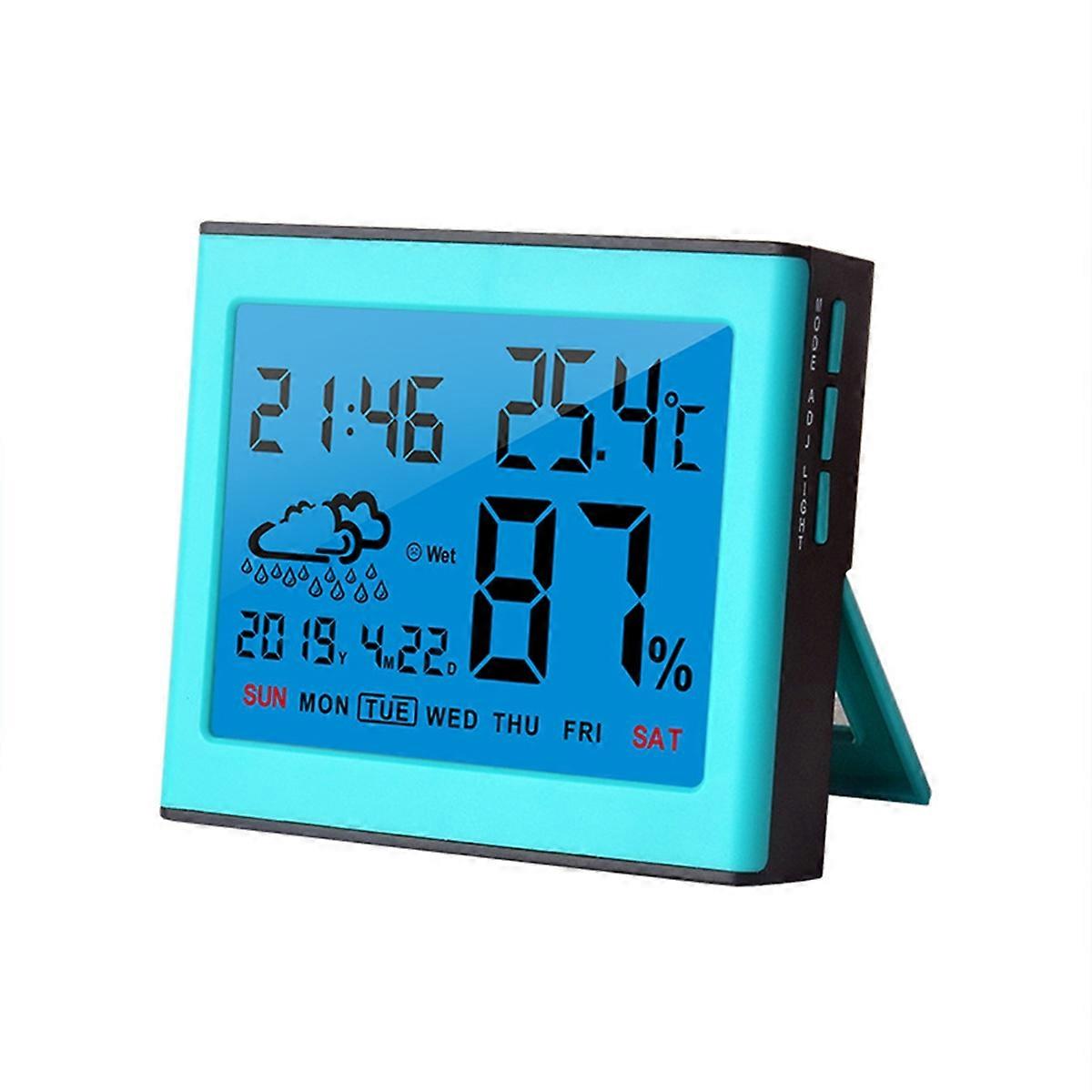 Alarm Clock Hygrometer Electronic Thermometer Home Decoration ,B