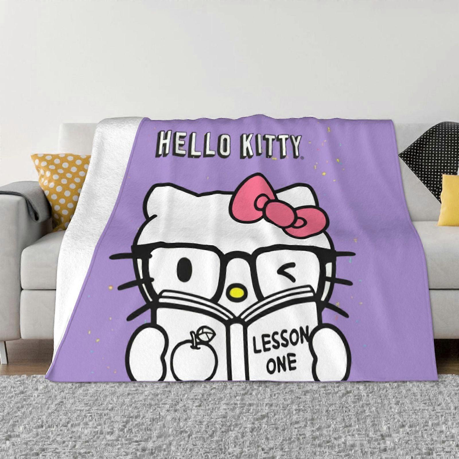 Hello Kitty Blanket Flannel Fleece Throw Blankets Super Soft Cozy Warm Plush Bedding For Sofa Living Room Bedroom-40"X30"