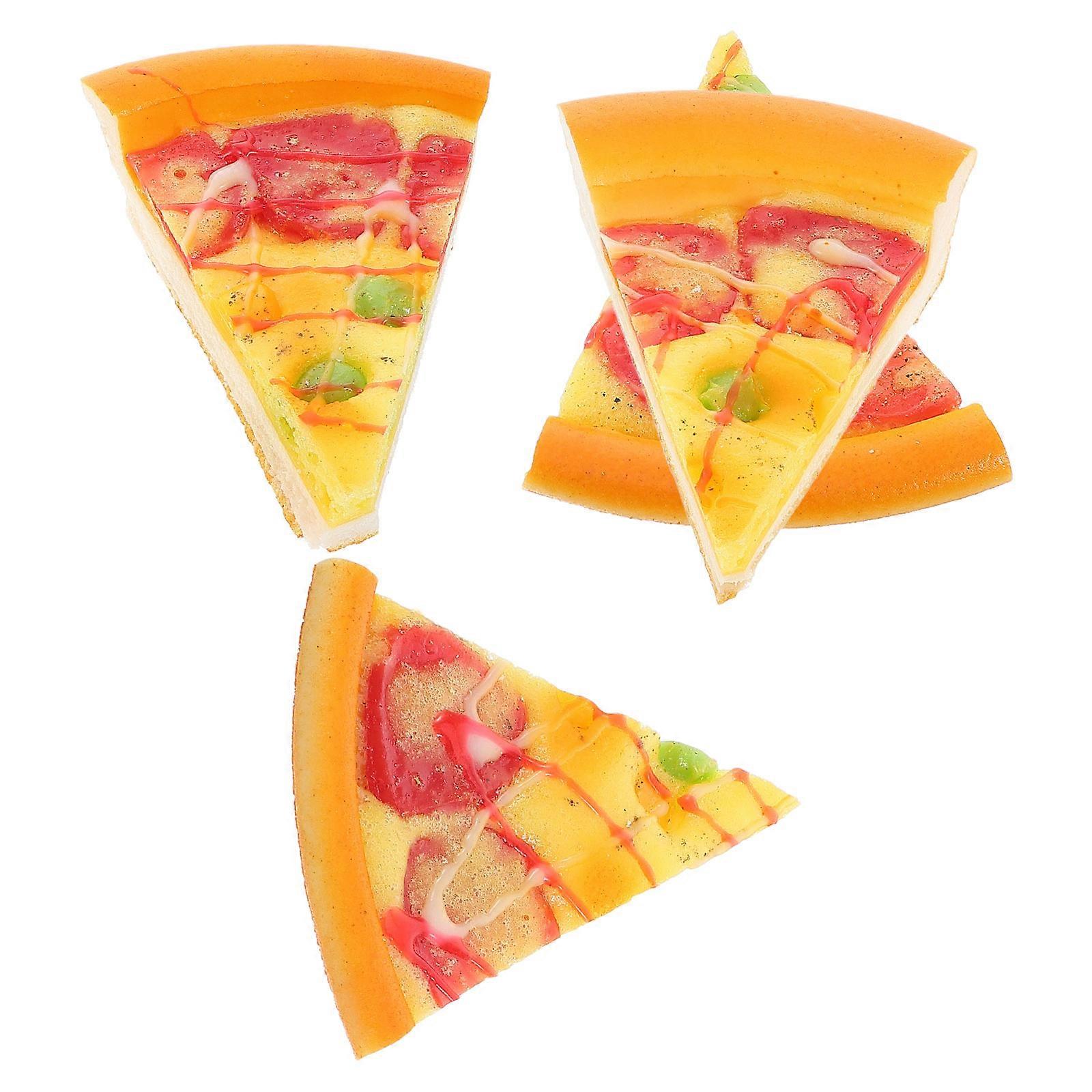 4Pcs PU Cheese Pizza Slice Models for Decoration Realistic Pizza