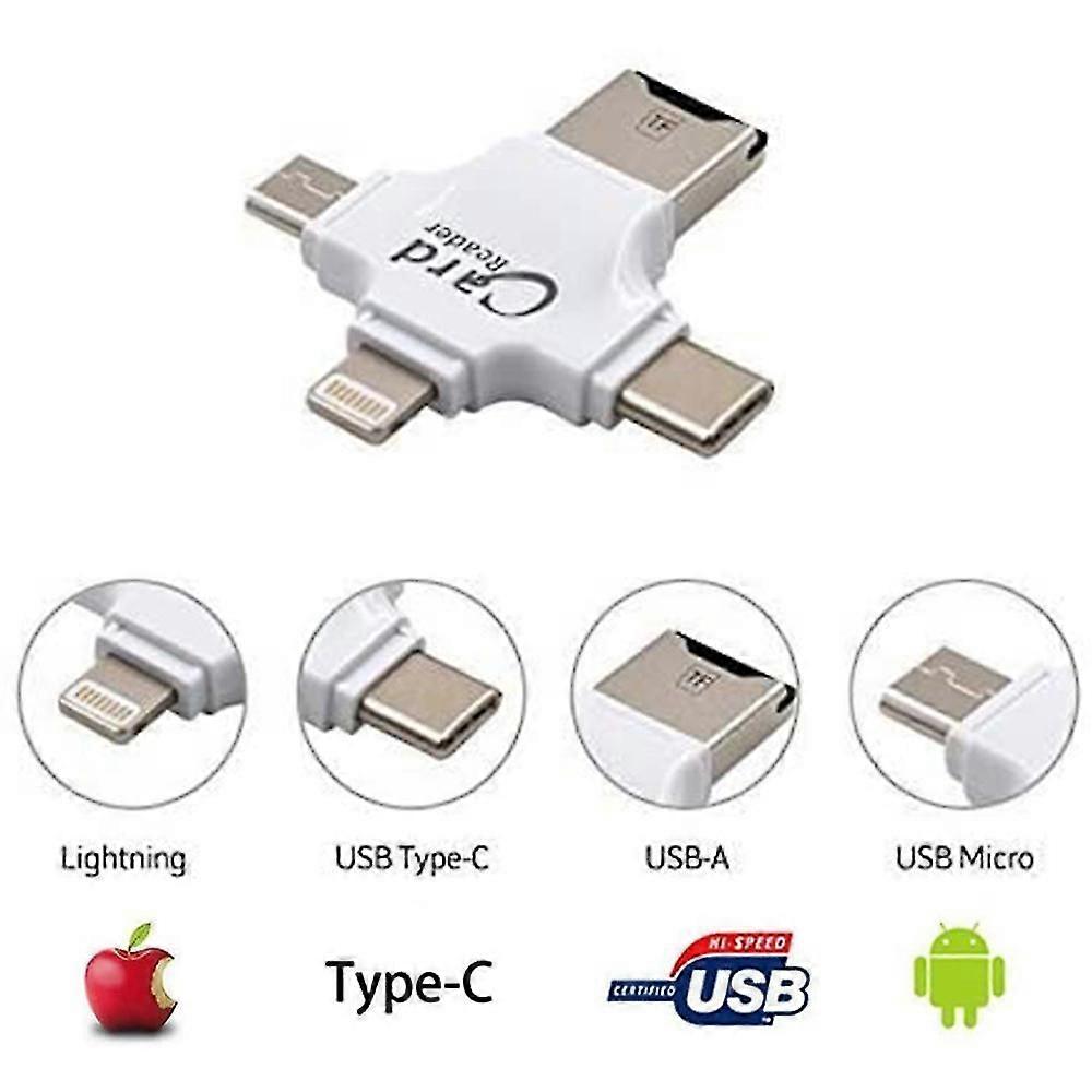 4 In 1 Tf Micro Sd Card Adapter External Storage Memory