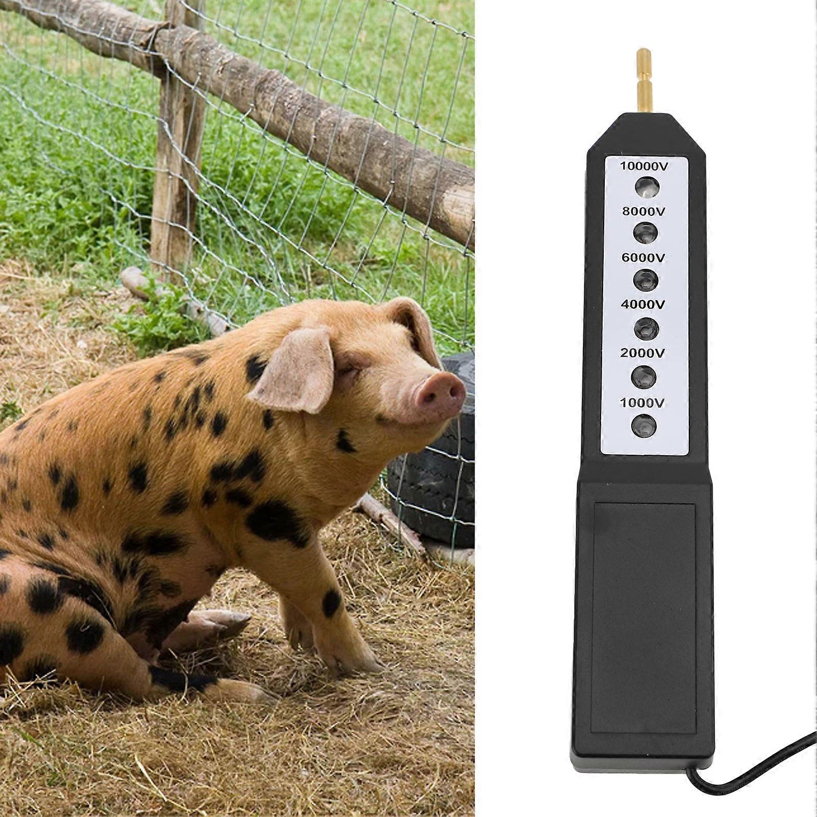 Electric Fence Tester 1000-10000V Waterproof Voltmeter with 6 Lights