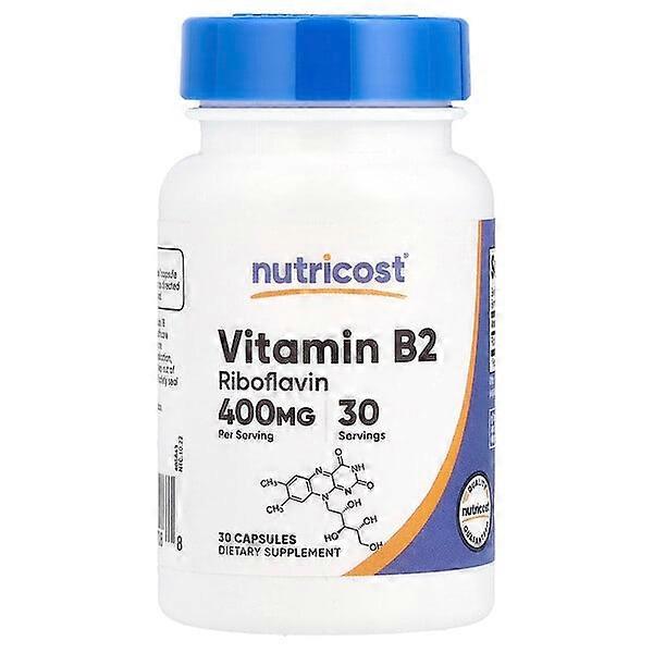 Nutricost, Vitamin B2, 400 mg, 30 Capsules